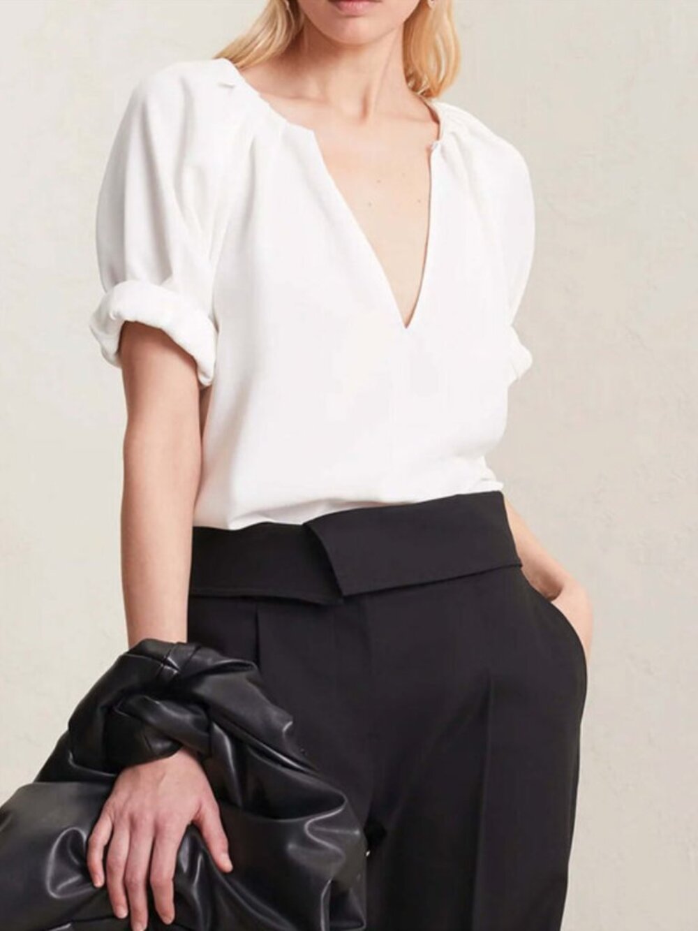 A.L.C. | Carey II Pleated Puff Sleeve Top